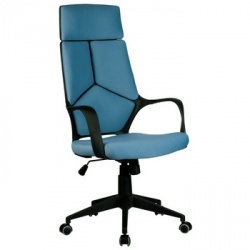 Операторское кресло «Riva Chair 8989 Черный пластик/синяя ткань»