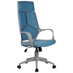 Офисное кресло «Riva Chair 8989 Серый пластик/синяя ткань»
